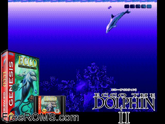 ECCO - The Tides of Time [T+Ser1.0 Mad Fox] Genesis game showing 3D box cover and gameplay screenshot